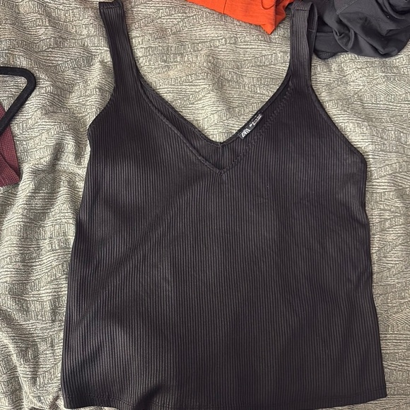 Zara Black Ribbed Women's Top - Picture 2 of 4